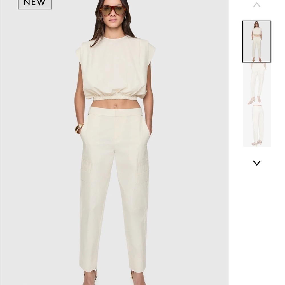Rebecca Minkoff Cream Ankle Cropped pants NWT size 2 - Picture 1 of 5
